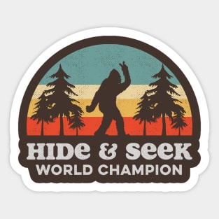 Retro Bigfoot Hide & Seek World Champion Sticker